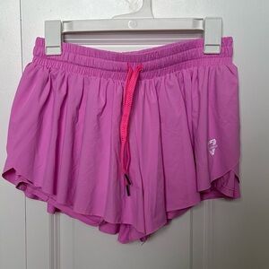 Pink Flowy Athletic Shorts